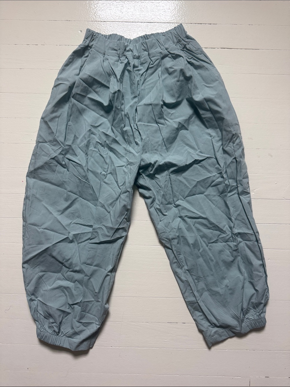 Lightweight baby blue panRelaxed Elastic Waist Balloon Pants